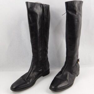 Ralph Lauren Tall Black Flat Boots Women Size 10